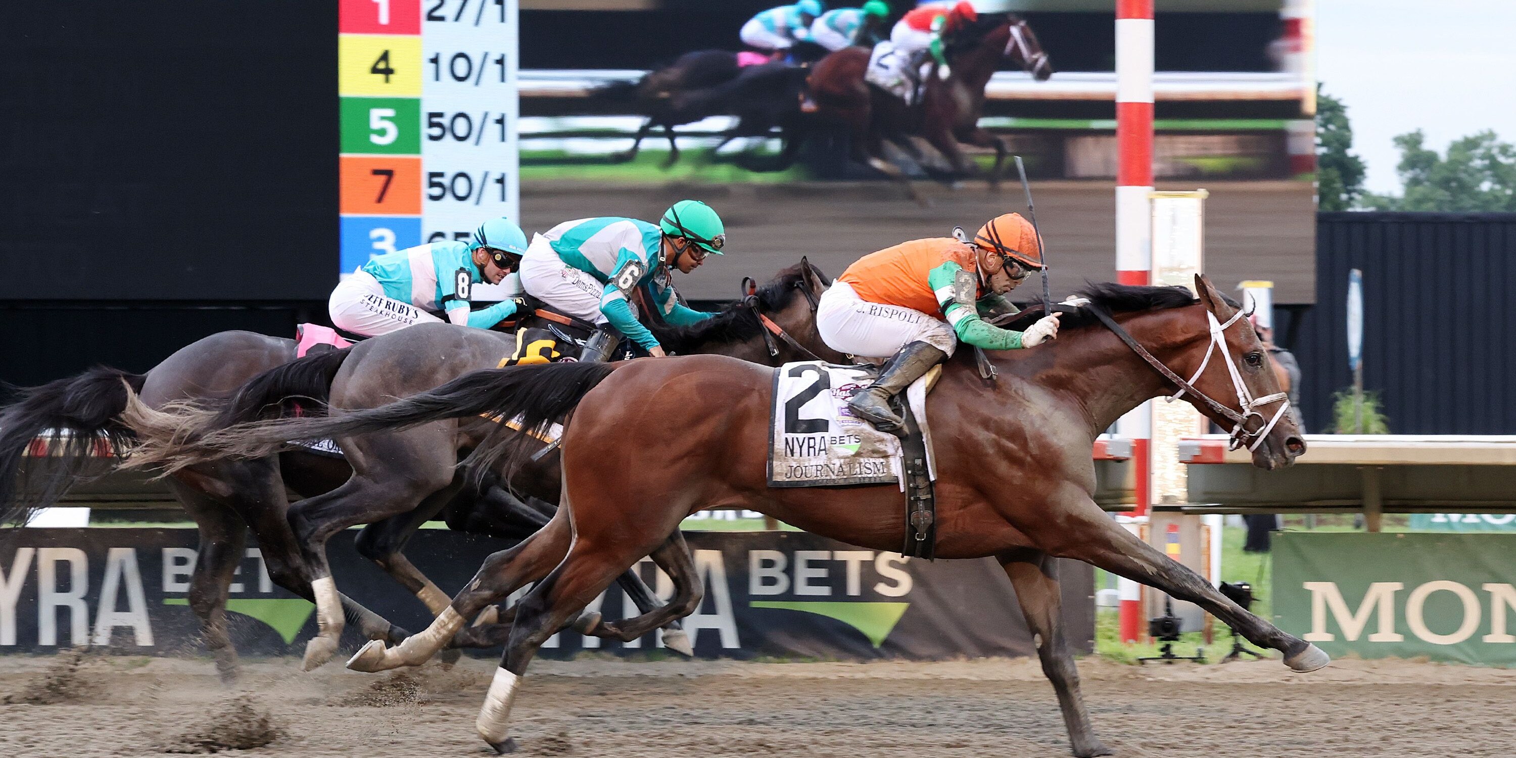 Journalism wins the Haskell at Monmouth Park. 