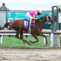 Just Better wins at Keeneland on April 12, 2024 (Photo by Coady Media/Keeneland)