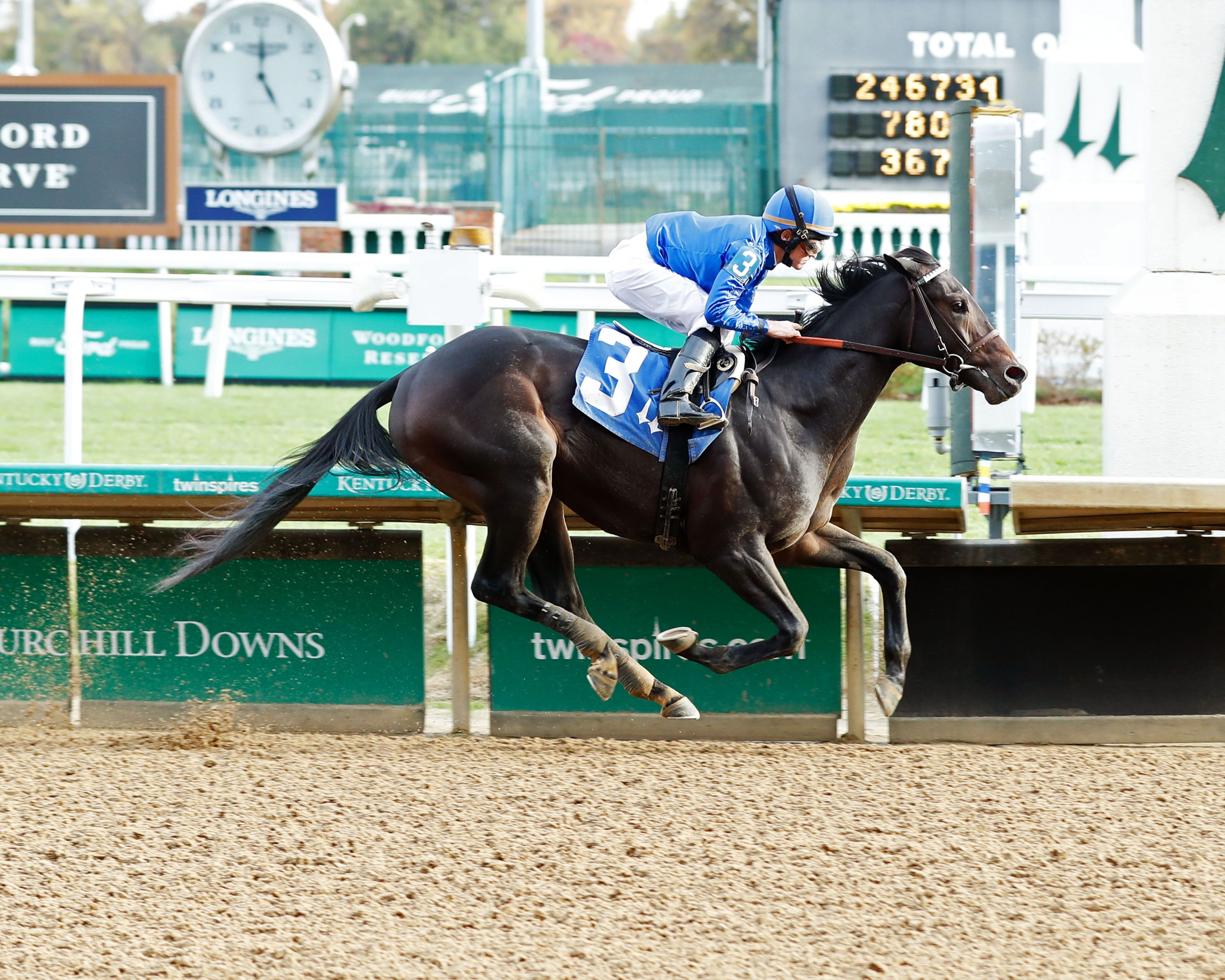 Knightsbridge winning his debut at Churchill Downs (Photo by Coady Photography)