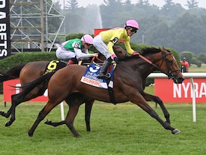 Kathynmarissa wins the Diana at Saratoga.