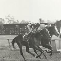 Likely Exchange, M. Summers up, Sound of Summer (2nd on the rail), Claiborne Purse at Keeneland in October 12, 1978.