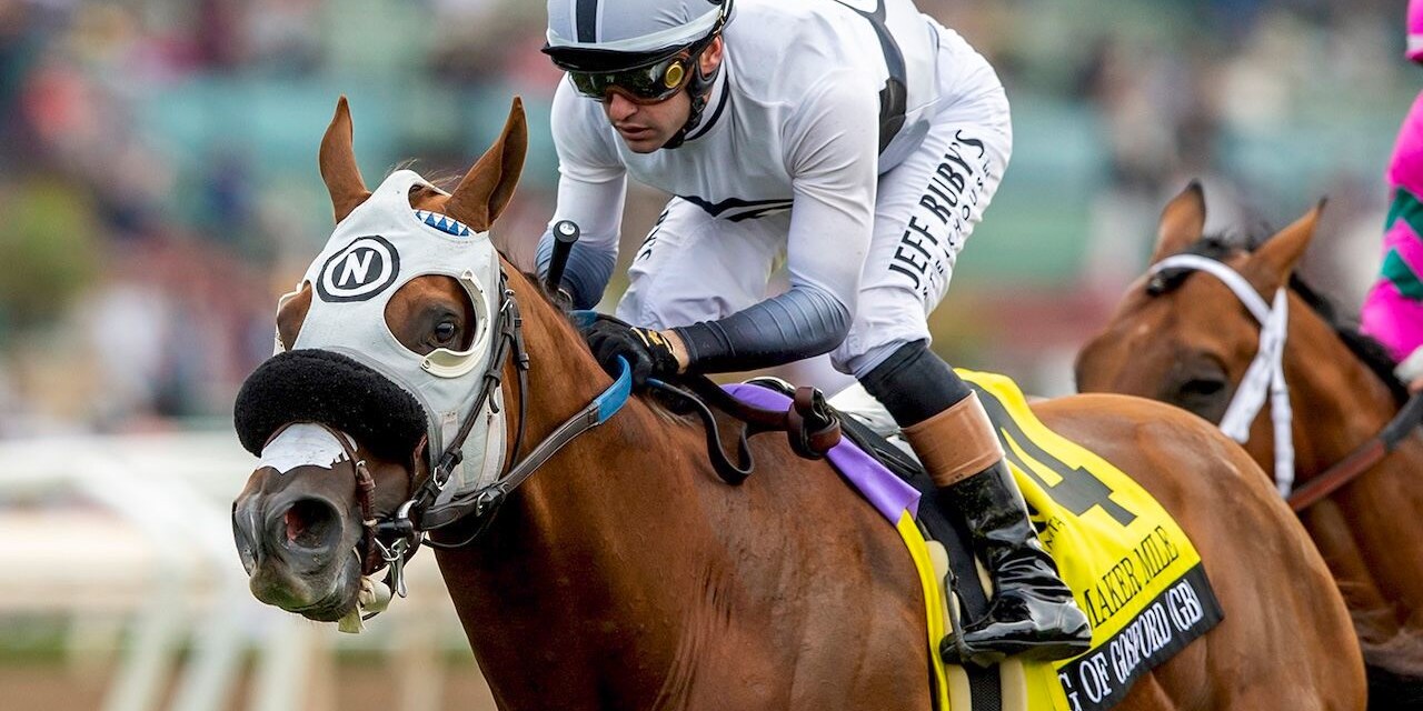 King of Gosford wins the Shoemaker Mile at Santa Anita.