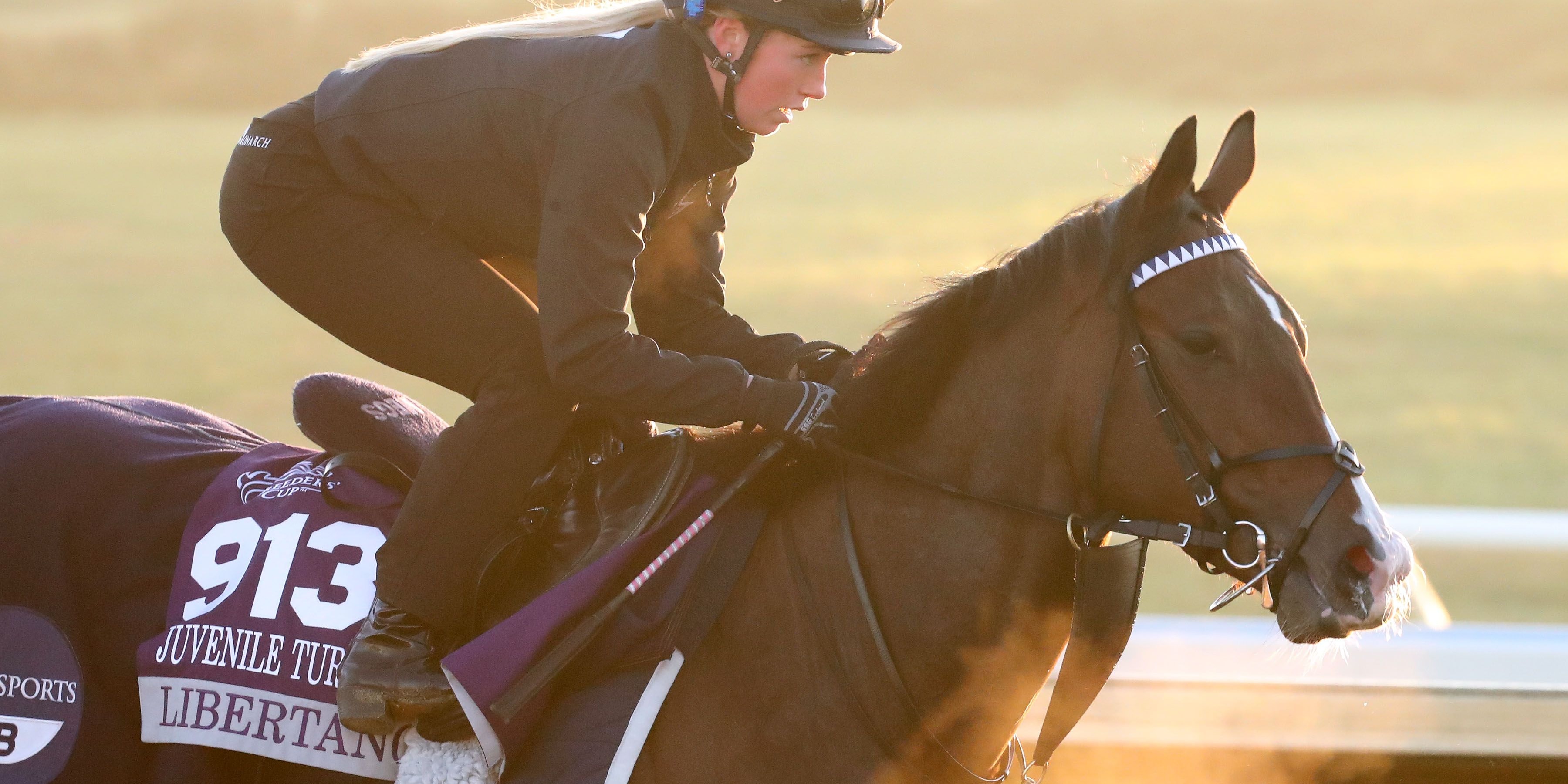 Libertango galloping at Keeneland.
