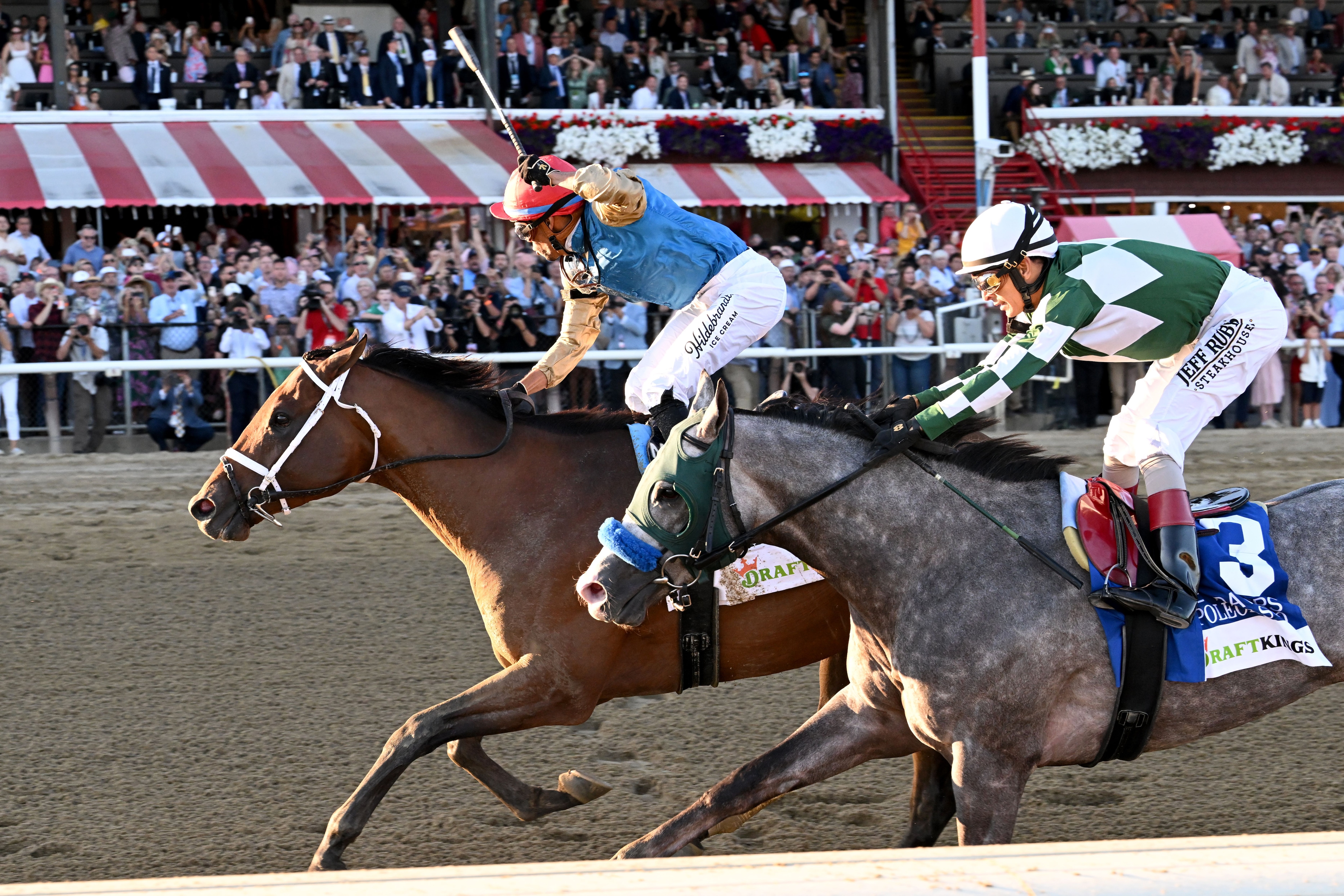 Leading Change wins the Travers Stakes at Saratoga.