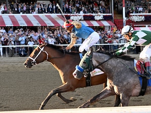 Leading Change wins the Travers Stakes at Saratoga.