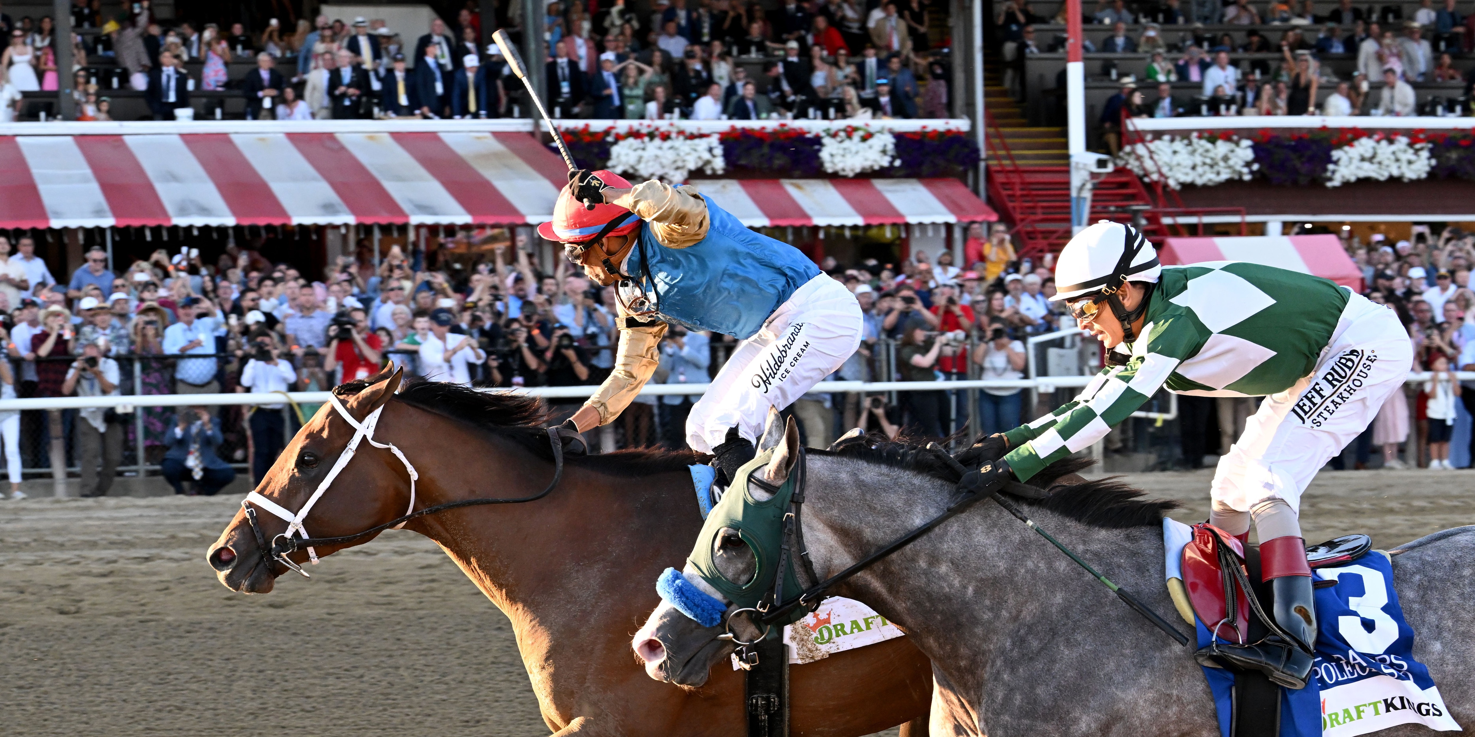 Leading Change wins the Travers Stakes at Saratoga.