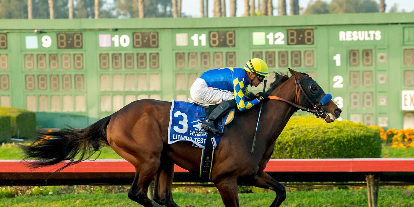 Litmus Test justified 3-5 favoritism in the Los Alamitos Futurity (G2)