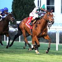 Lush Lips was game to prevail at odds-on in the Mrs. Revere (G2)