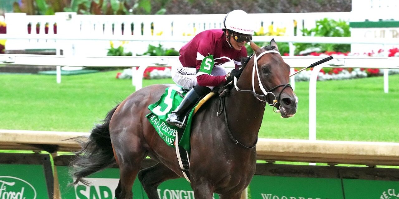 Magnitude wins the Stephen Foster Stakes (G1) at Churchill Downs.