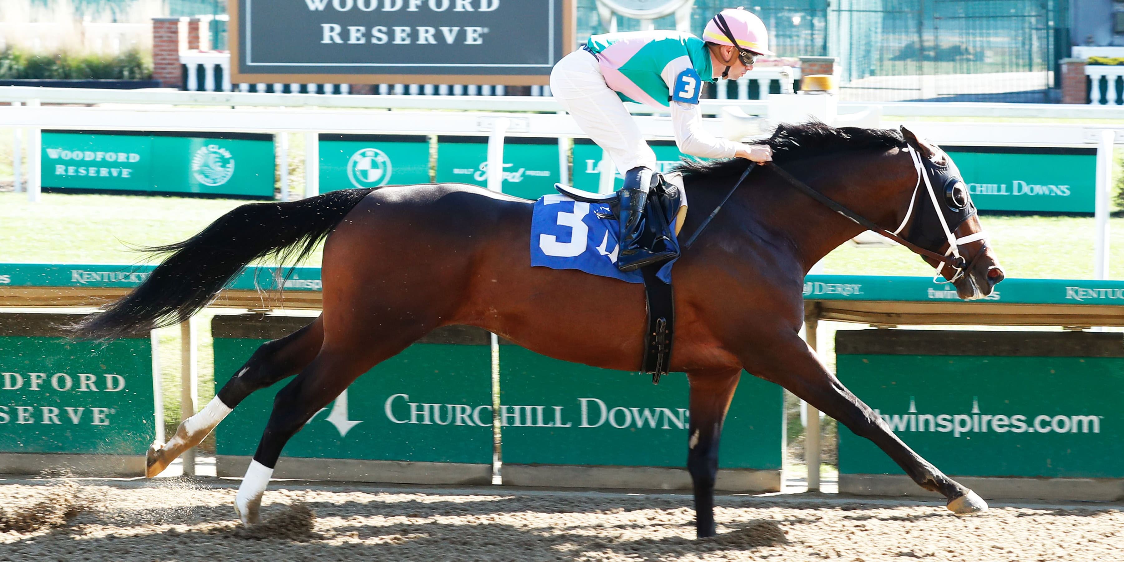 Mullion winning a maiden special weight at Churchill Downs. (Coady Photography)