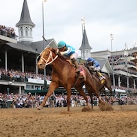 Mage with Javier Castellano riding wins the 2023 Kentucky Derby (G1) at Churchill Downs