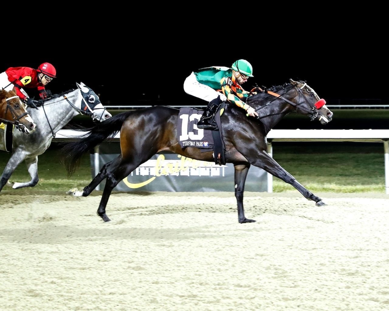 Maitre D wins the Bob Will Memorial at Turfway Park.