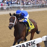 Matareya wins the Acorn Stakes (Photo by Chelsea Durand/Coglianese Photos)