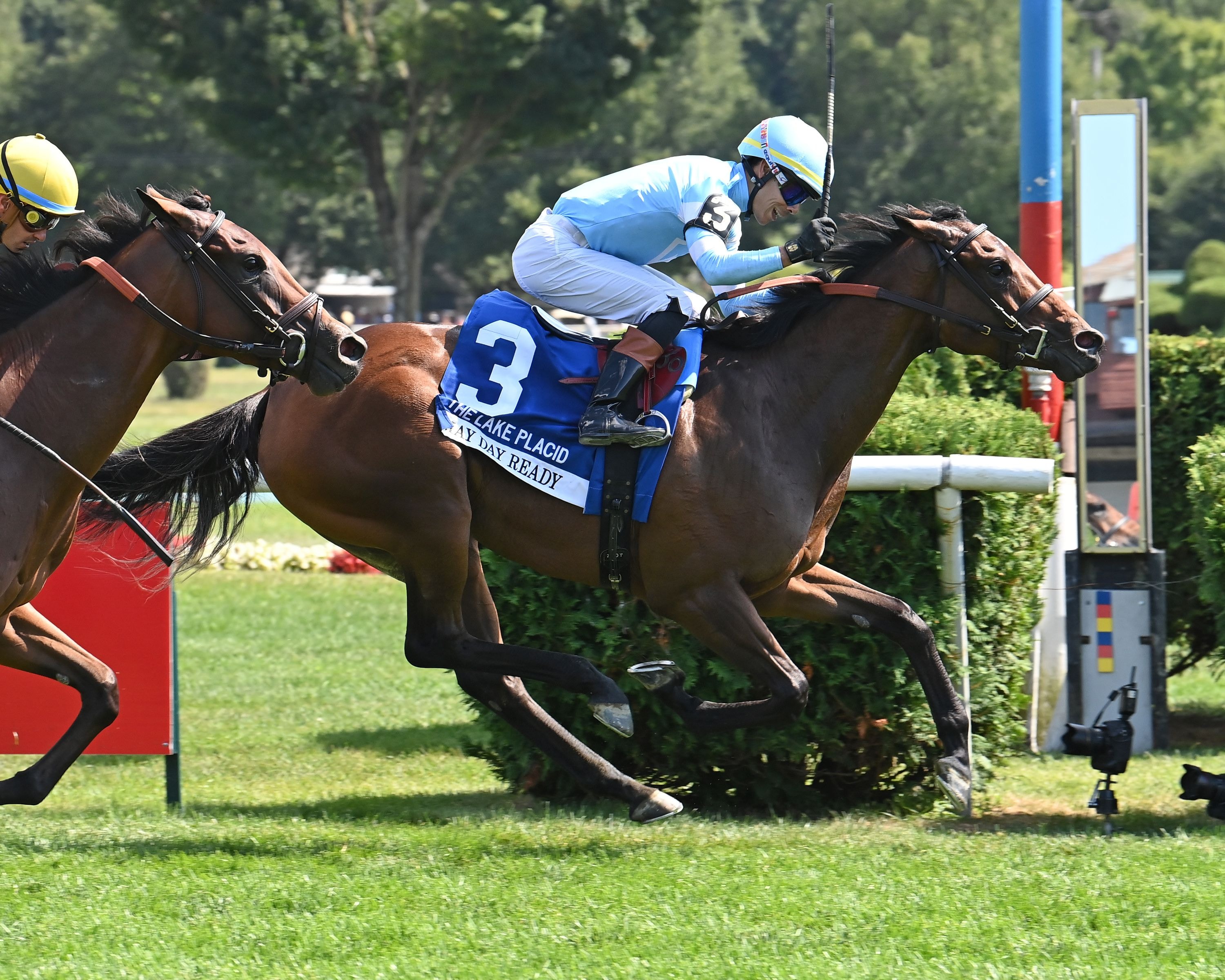 May Day Ready wired the Lake Placid (G2) and held off troubled favorite Play With Fire