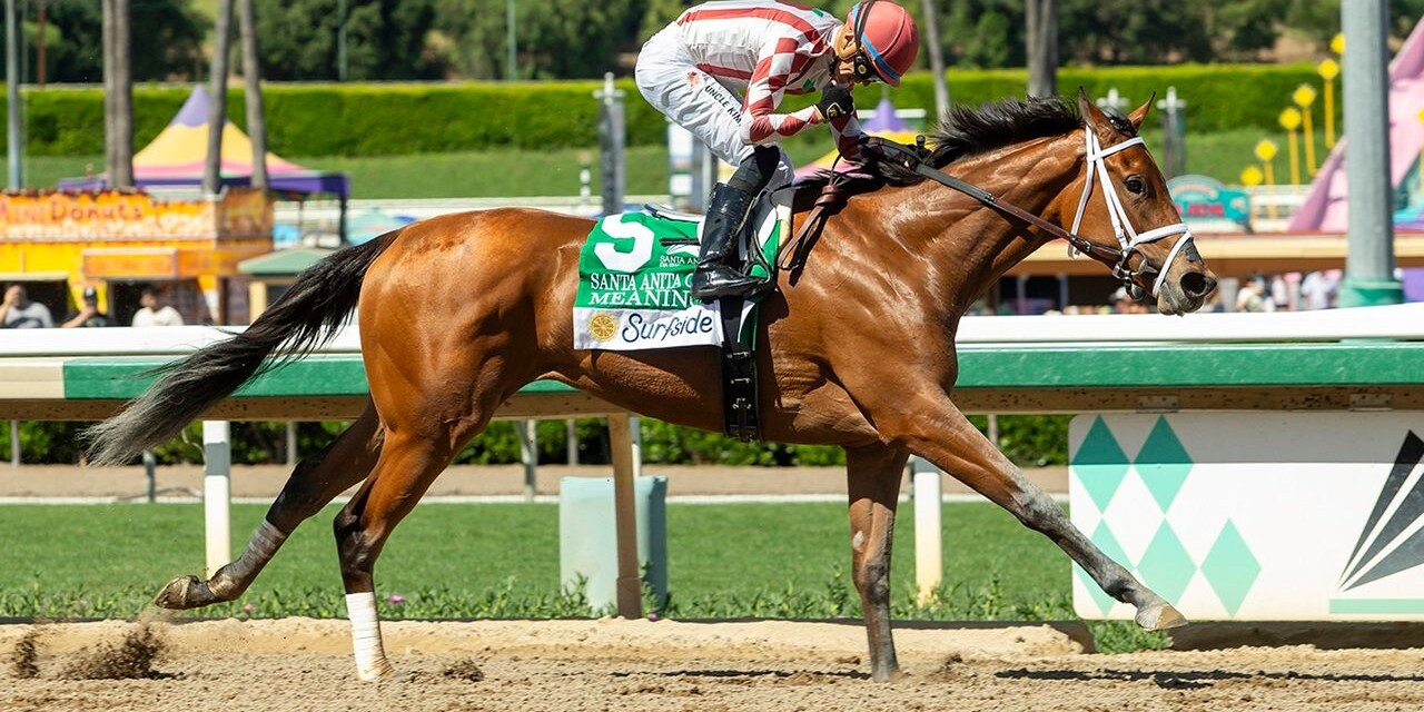 Meaning wins the Santa Anita Oaks (G2)