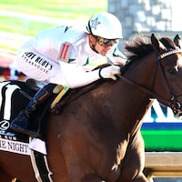 Movie Night scored her first stakes victory in the Raven Run (G2)