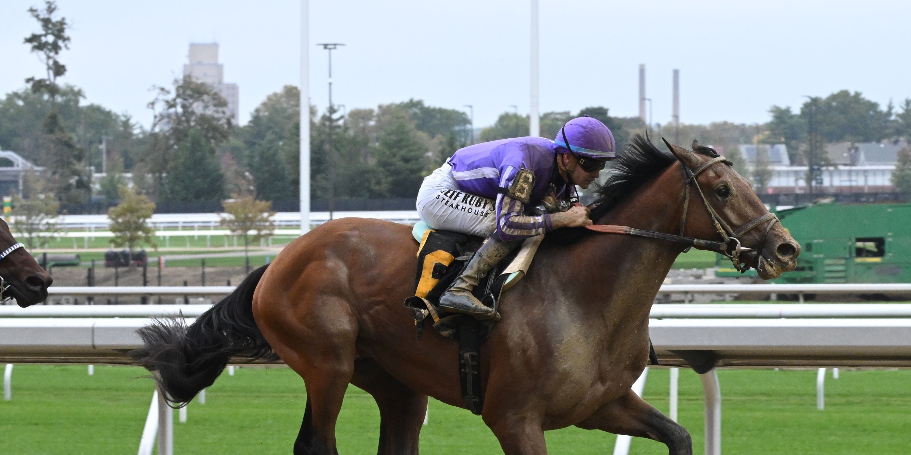 Nevada breaks his maiden at Belmont Park.