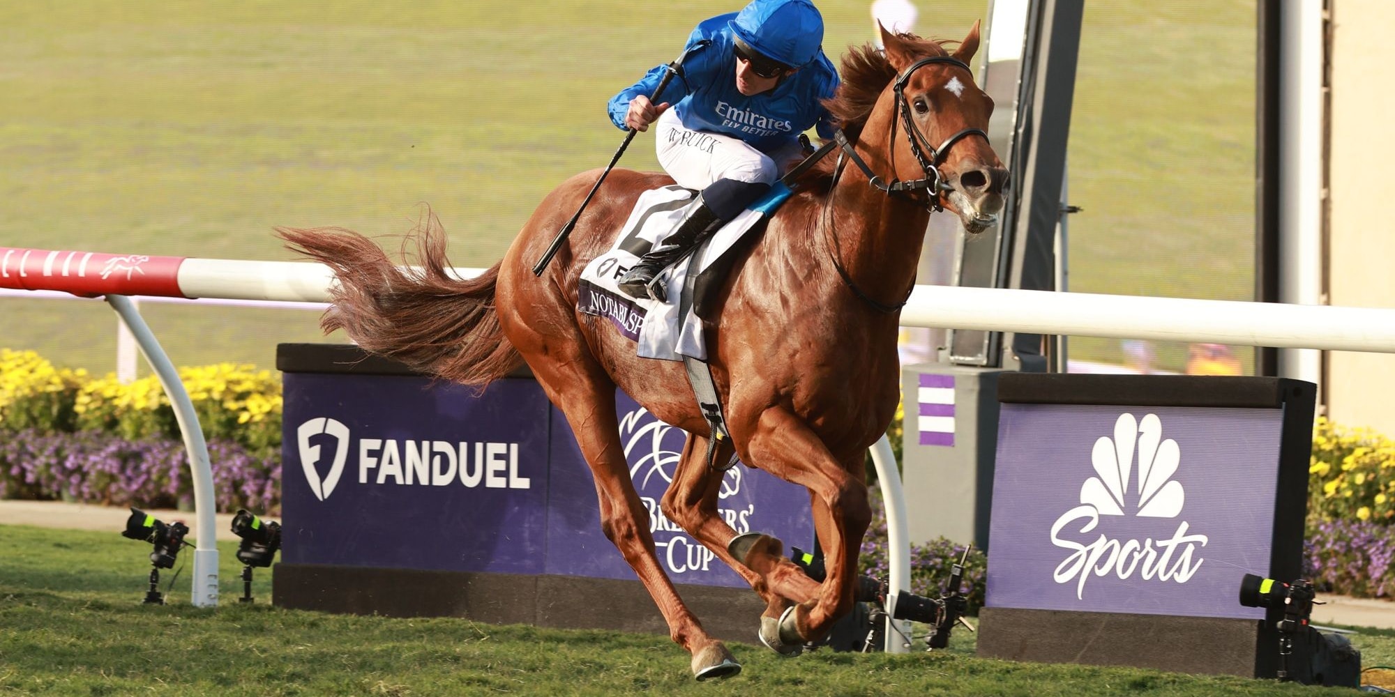 Notable Speech winning the Breeders' Cup Mile (G1) at Del Mar