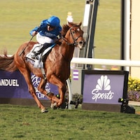 Notable Speech winning the Breeders' Cup Mile (G1) at Del Mar