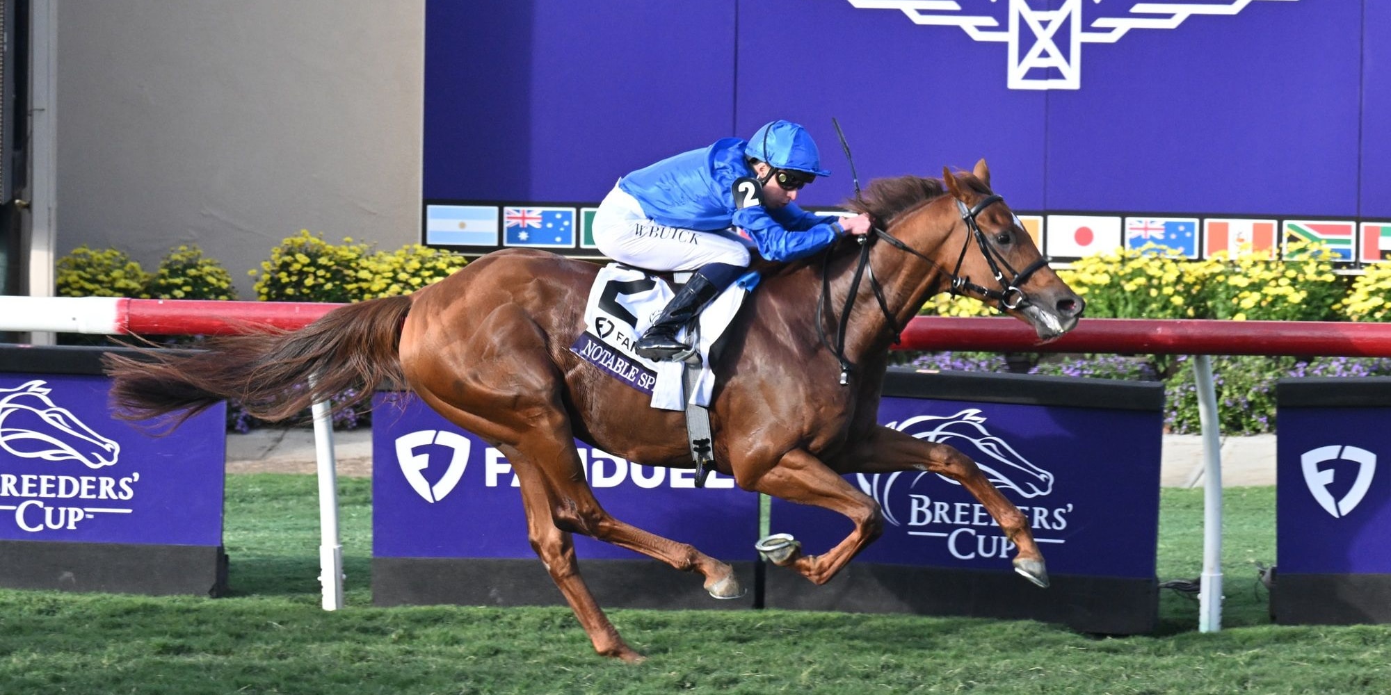 Notable Speech winning the Breeders' Cup Mile (G1) at Del Mar