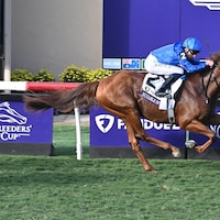 Notable Speech winning the Breeders' Cup Mile (G1) at Del Mar