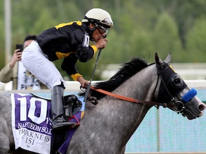 Napoleon Solo winning the Preakness (G1) at Laurel Park