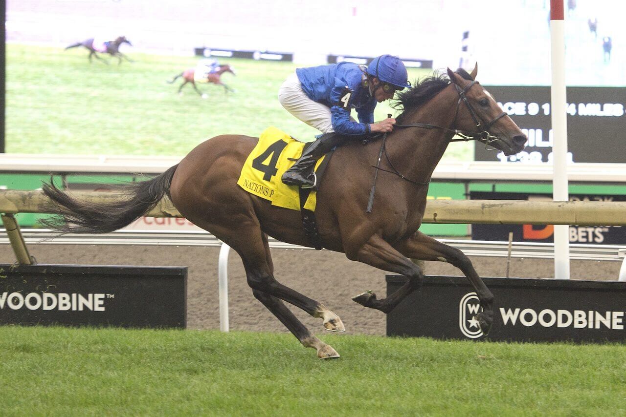 Nations Pride winning the Canadian International (G2) at Woodbine (Photo by Michael Burns Photography)