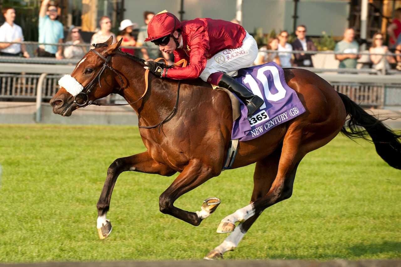 New Century wins the Summer Stakes (G1) at Woodbine. (Photo by Michael Burns Photo)