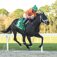 No More Time winning the Sam F. Davis (G3) at Tampa Bay Downs (Photo by SV Photography)
