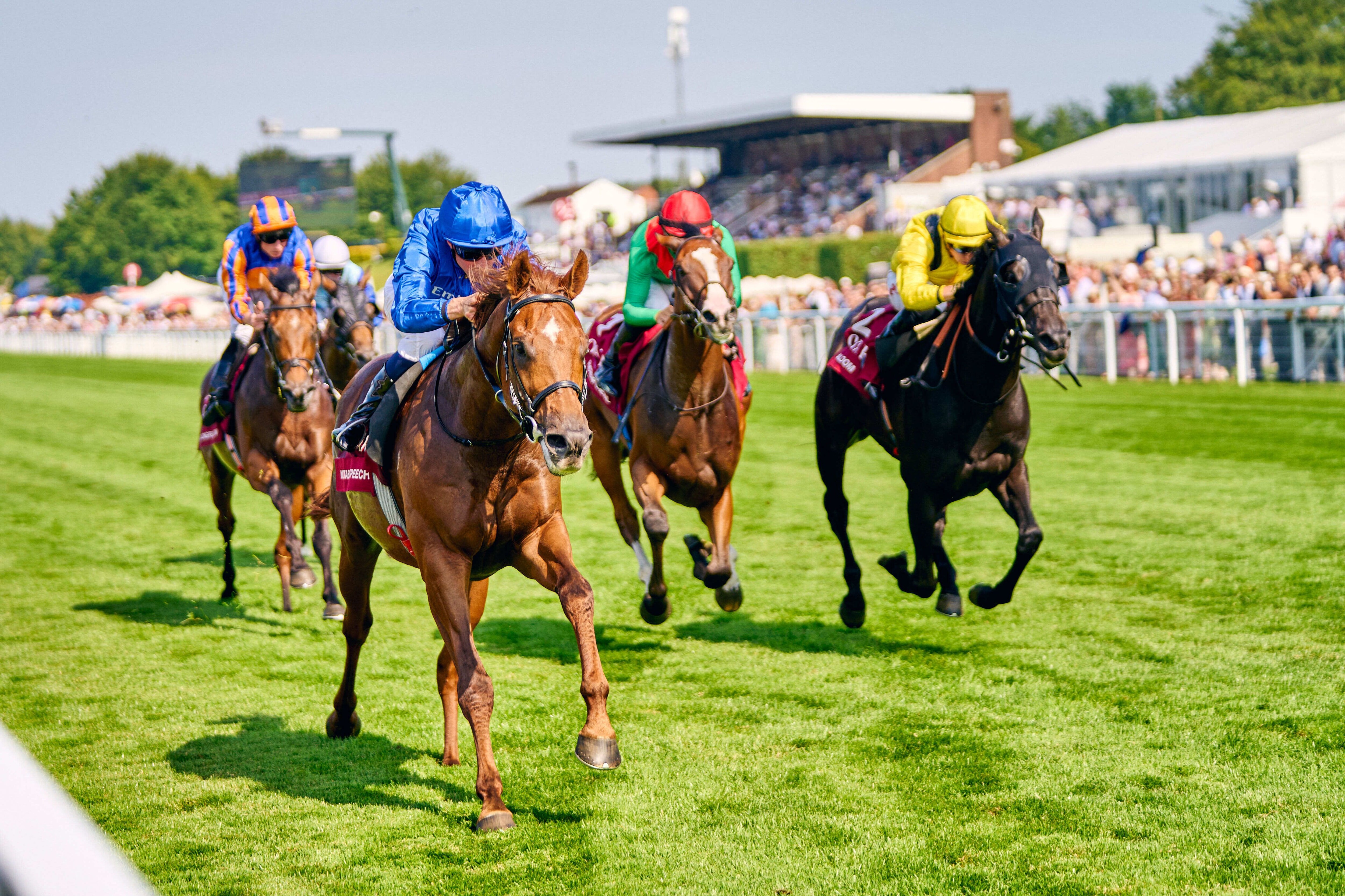 Notable Speech wins the Qatar Sussex Stakes at Goodwood Racecourse.