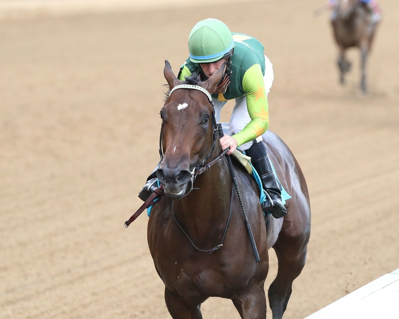 Optical breaking his maiden at Churchill Downs (Photo by Coady Media)