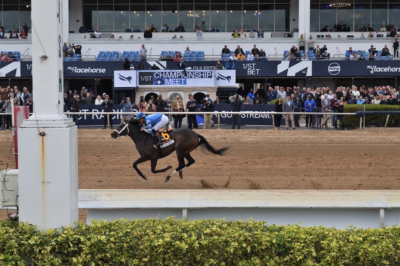 On Time Girls wins the Forward Gale at Gulfstream Park. 