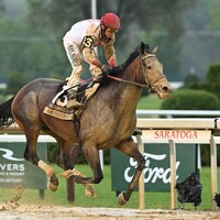 Parchment Party relished an off-the-turf marathon in the Belmont Gold Cup
