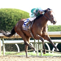 Percy's Bar wins the Ashland Stakes at Keeneland. 