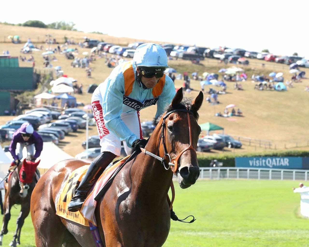 Pershaada wins the Molecomb Stakes at Goodwood Racecourse.