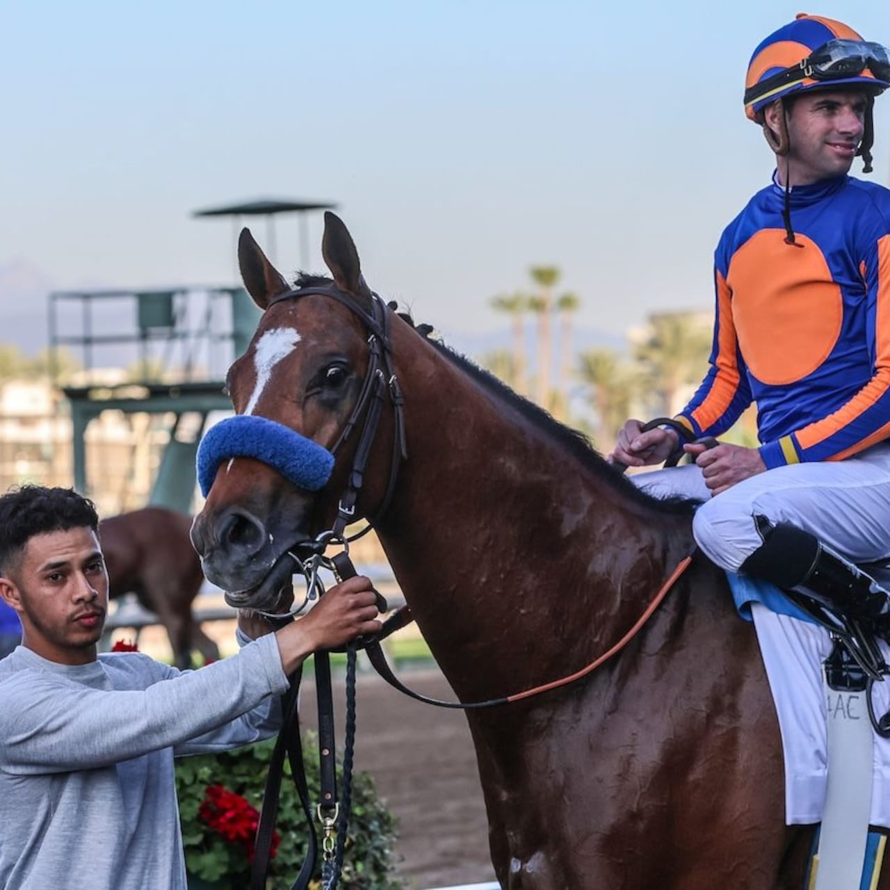 Plutarch wins the Robert B. Lewis at Santa Anita. 