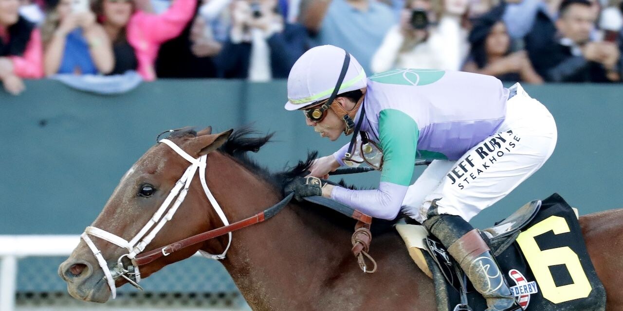 Renegade wins the Arkansas Derby at Oaklawn Park.