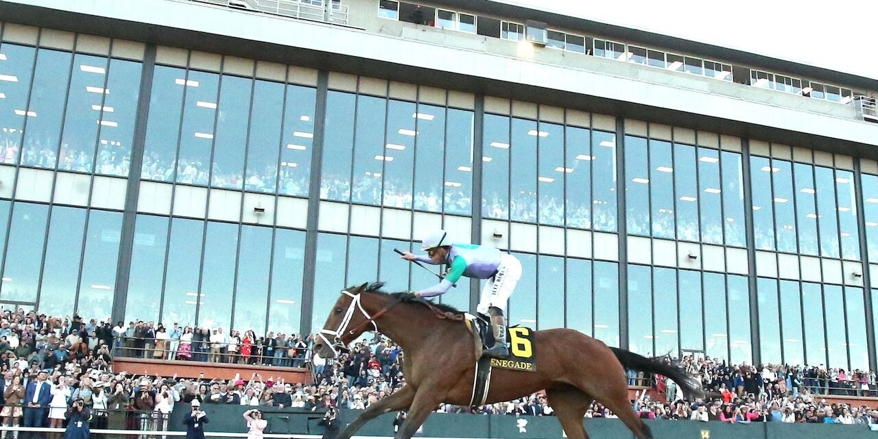 Renegade wins the Arkansas Derby at Oaklawn Park.