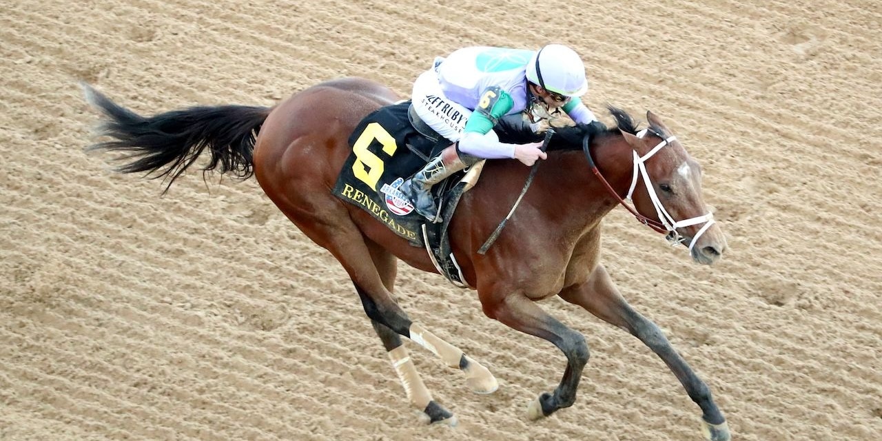Renegade wins the Arkansas Derby at Oaklawn Park. 