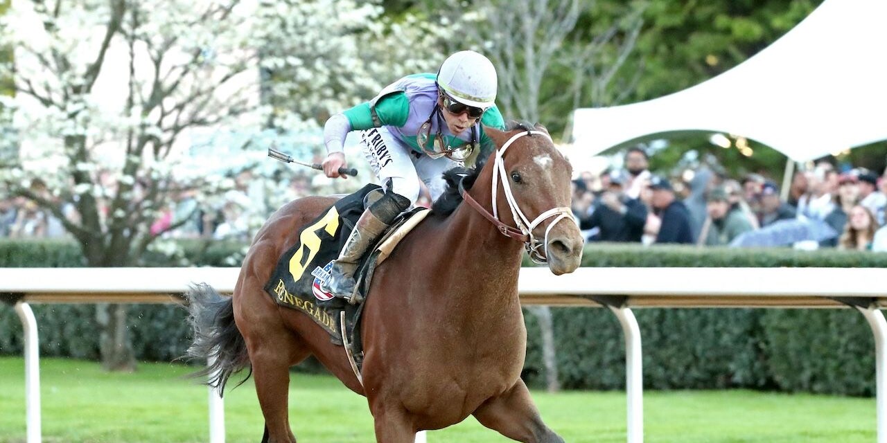 Renegade wins the Arkansas Derby at Oaklawn Park.