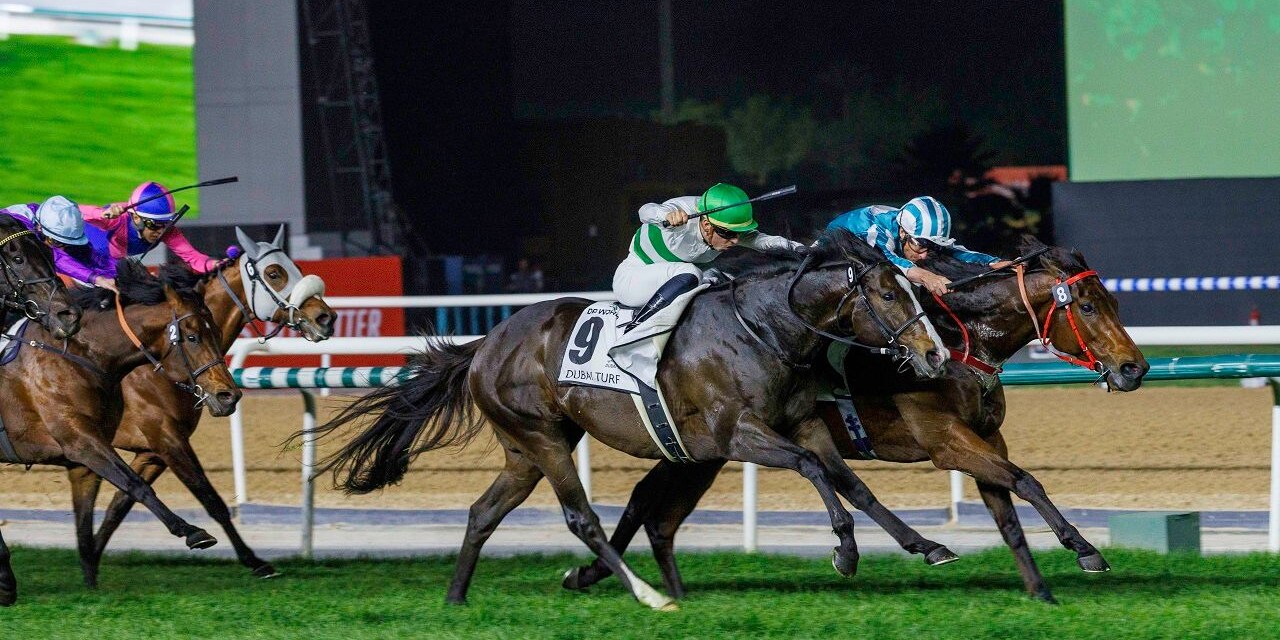 Soul Rush wins the 2025 Dubai Turf (G1) at Meydan