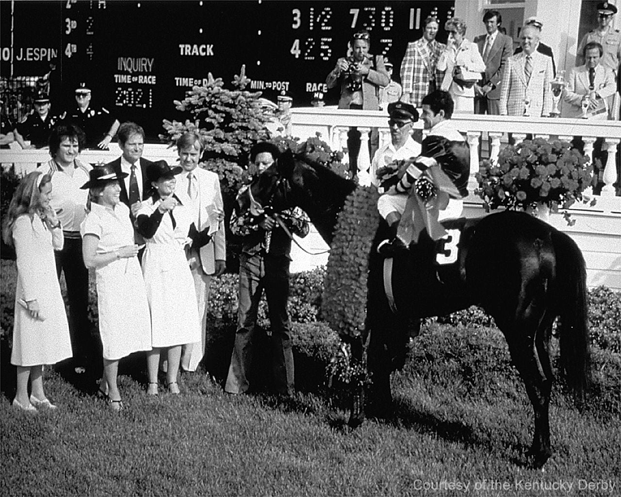 Seattle Slew after his win in the the 1977 Kentucky Derby. (Photo courtesy of the Kentucky Derby/Churchill Downs)
