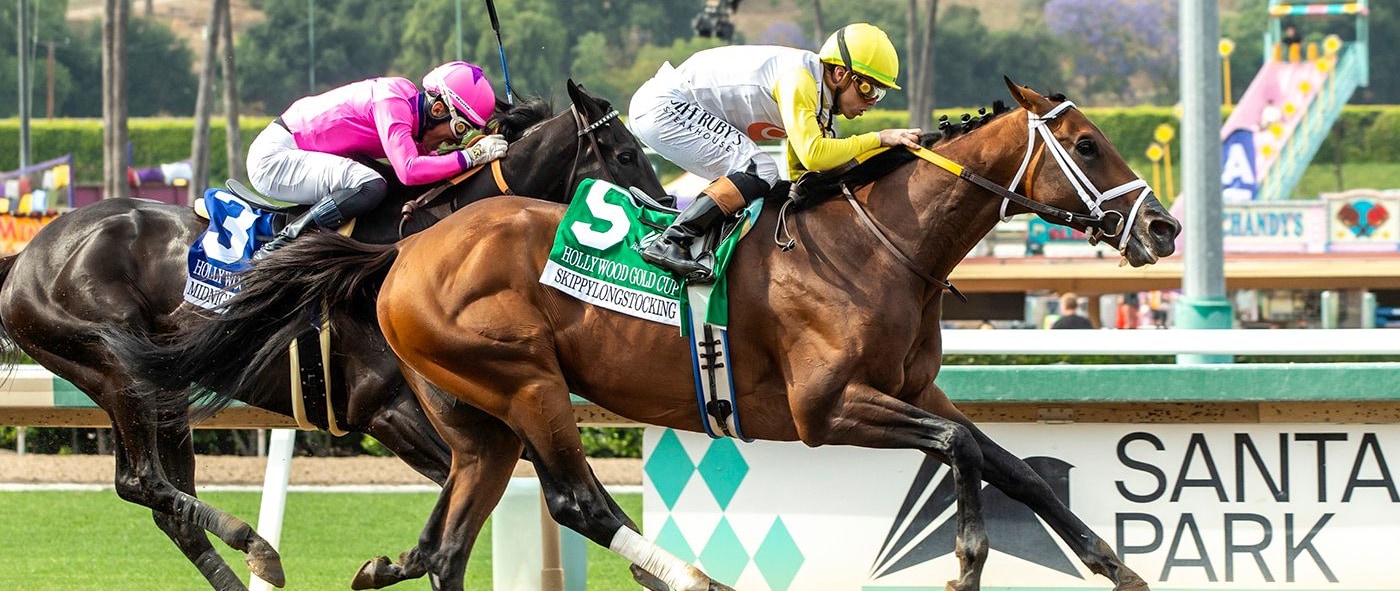 Skippylongstocking wears down Midnight Mammoth in the Hollywood Gold Cup