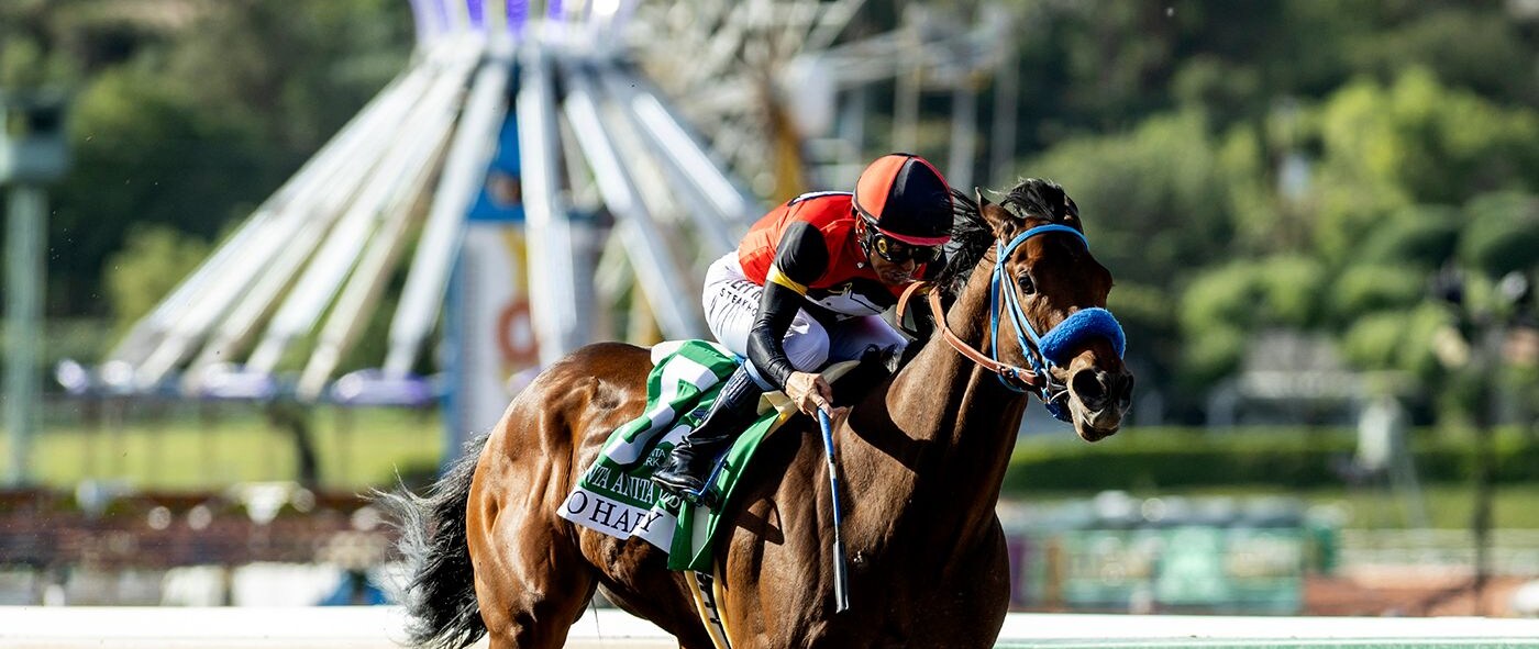So Happy wins the Santa Anita Derby at Santa Anita.