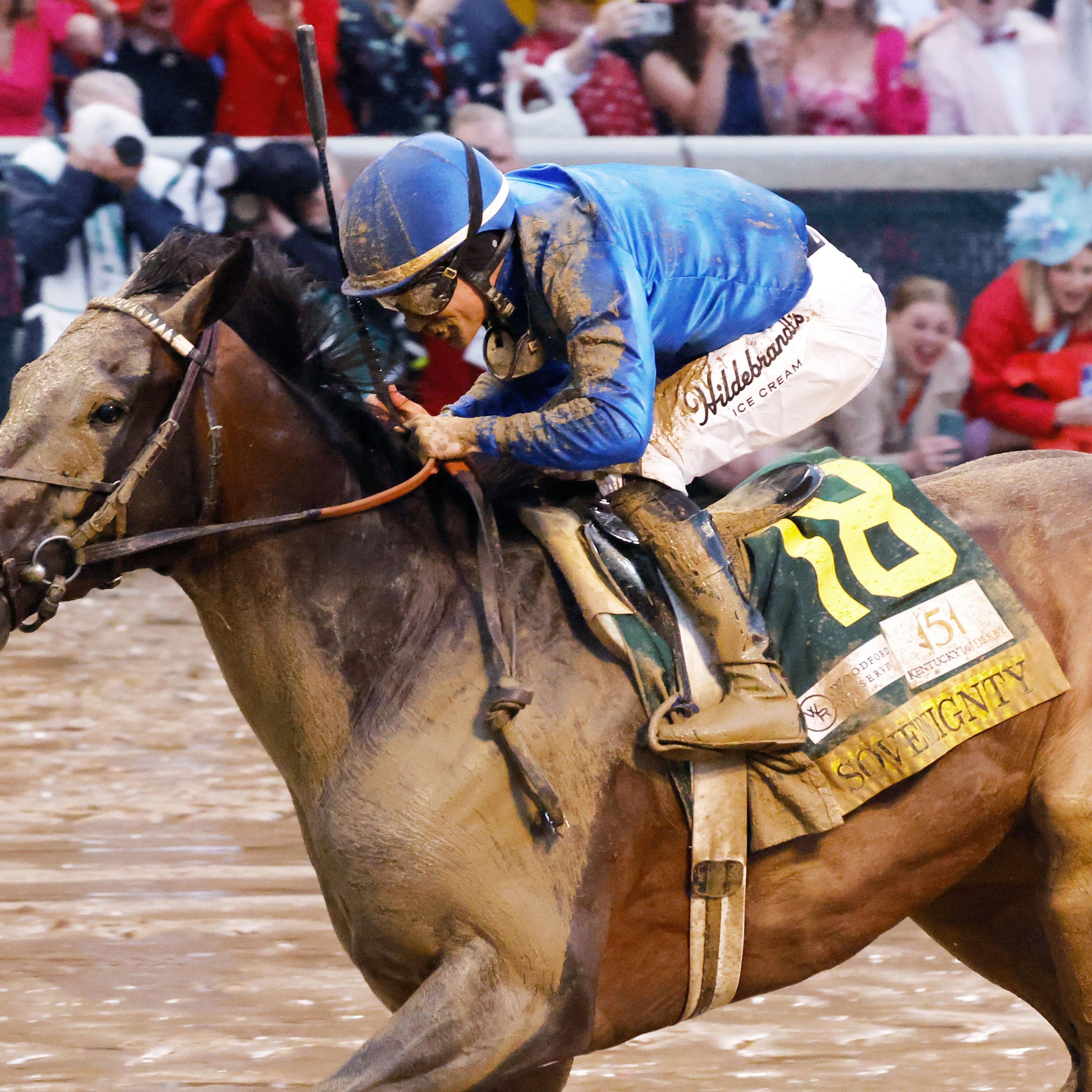 Sovereignty winning the Kentucky Derby