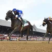 Sovereignty wins the 2025 Jim Dandy at Saratoga.