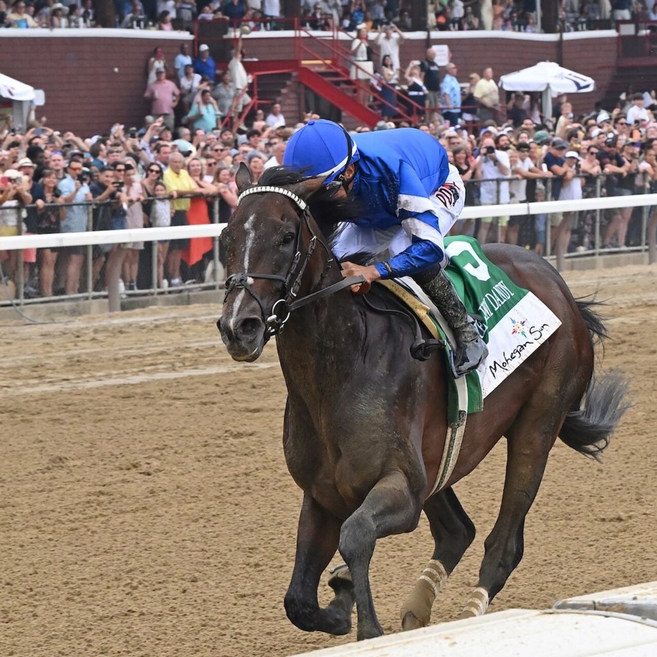 Sovereignty wins the 2025 Jim Dandy at Saratoga.