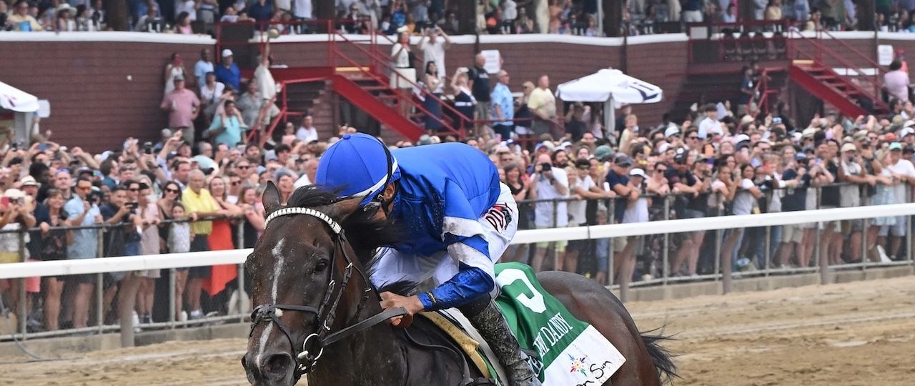 Sovereignty wins the 2025 Jim Dandy at Saratoga.