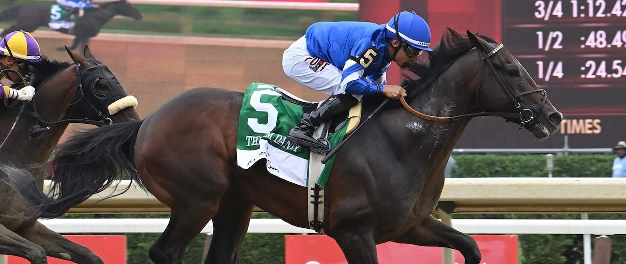 Sovereignty wins the 2025 Jim Dandy at Saratoga.