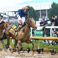 Sovereignty wins the 2025 Kentucky Derby at Churchill Downs.